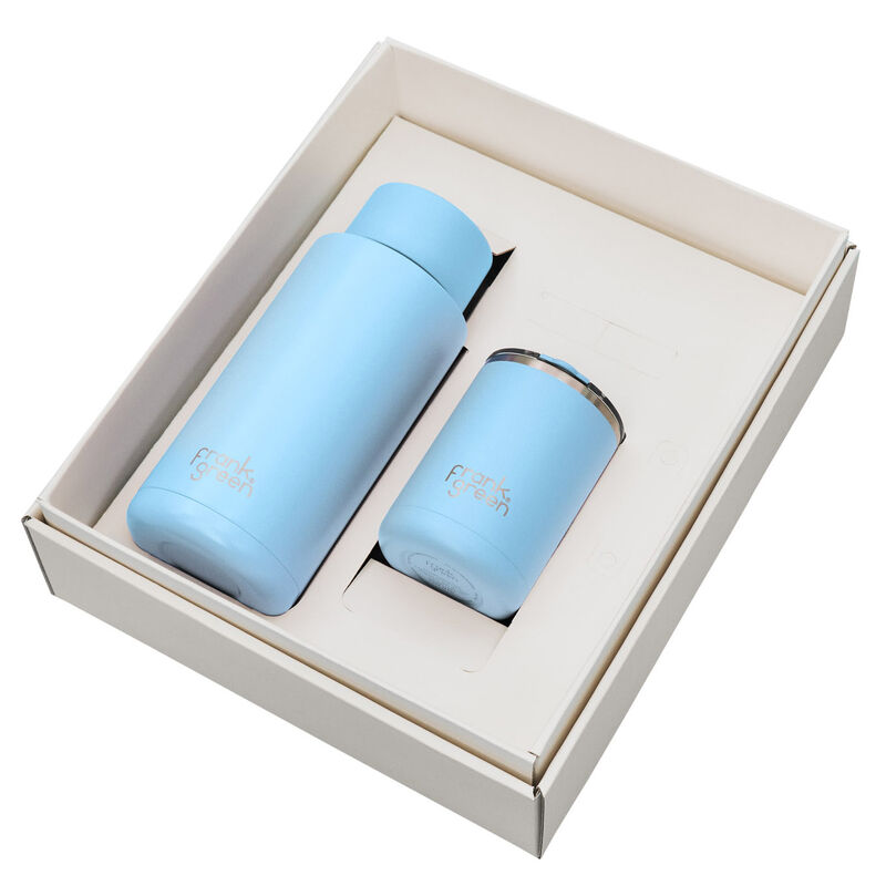 frank green Gift Set - 12oz Cup/34oz Bottle With Flip Lid Sky Blue image number 0